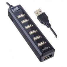 Контроллер Perfeo USB-HUB 7 Port, (PF-H034 Black) чёрный PF_C3225
