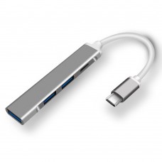 Контроллер ORIENT CU-325, Type-C USB 3.0 (USB 3.1 Gen1)/USB 2.0 HUB 4 порта: 1xUSB3.0 + 2xUSB2.0 + 1xUSB2.0 Type-C, USB штекер тип C, алюминиевый корпус, серебристый (31237)