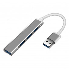 Контроллер ORIENT CU-322, USB 3.0 (USB 3.1 Gen1)/USB 2.0 HUB 4 порта: 1xUSB3.0+3xUSB2.0, USB штекер тип А, алюминиевый корпус, серебристый (31234)