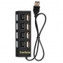 USB-концентраторы Exegate EX293977RUS USB-Хаб (концентратор) ExeGate DUB-42SW (кабель-адаптер USB2.0 --> 4xUSB2.0, кнопки включения/отключения для каждого порта, Plug&Play, черный)