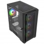 Корпус Powercase ByteFlow Micro Black, Tempered Glass, 4х 120mm ARGB fans, ARGB HUB, чёрный, mATX  (CAMBFB-A4)