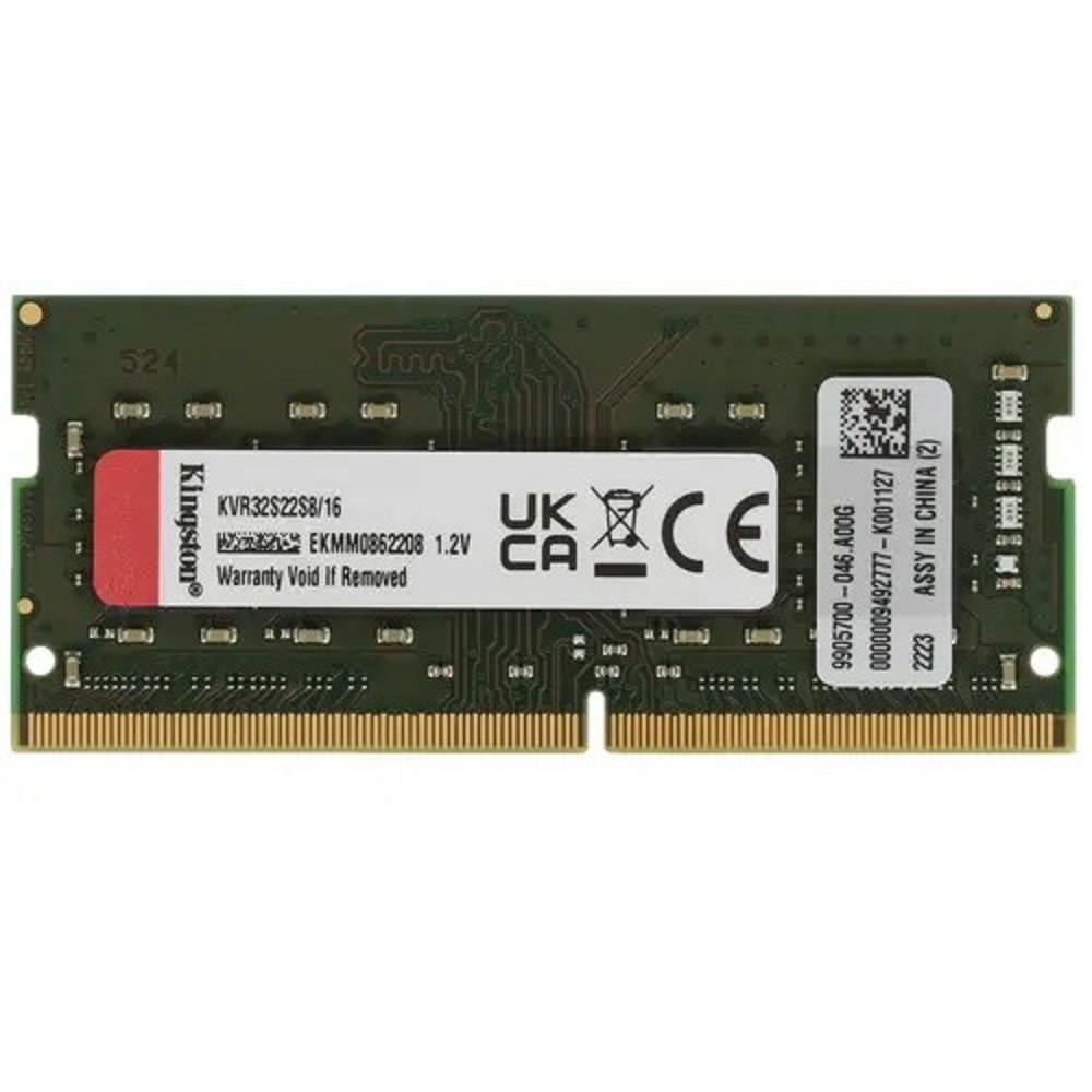 Модуль памяти Kingston DDR4 SODIMM 16GB KVR32S22S8/16 PC4-25600, 3200MHz, CL22