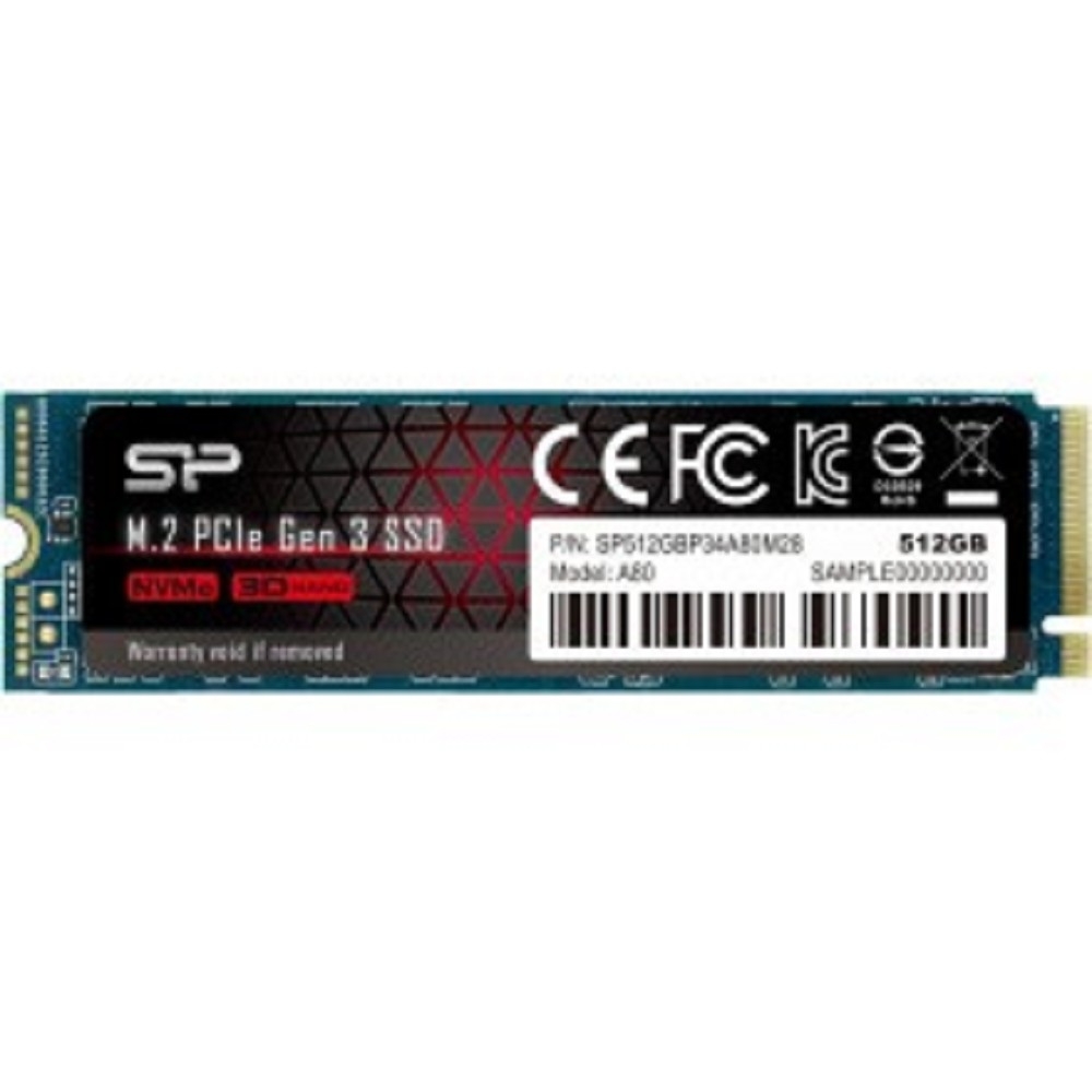 накопитель Silicon Power SSD 512Gb A80 SP512GBP34A80M28, M.2 2280, PCI-E x4, NVMe