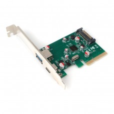 Контейнер для HDD Контроллер USB Gembird SPCR-02 PCI-express, порты: 2 внешн. USB 3.1 Type-C и Type-A