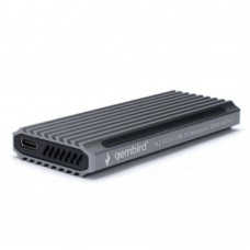 Контейнер для HDD Gembird EEM2-SATA-3 Внешний корпус USB 3.1 для M2 SATA порт Type-С, RGB подсветка, металл, серебристый