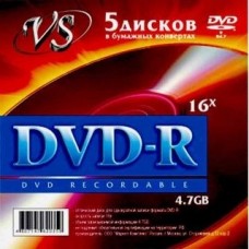 Диск Диски VS DVD+R 4,7 GB 16x конверт/5 (VSDVDPRK501) (620465)