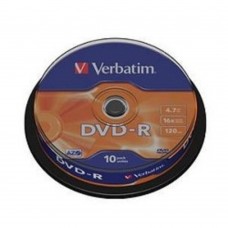 Диск Verbatim  Диски DVD-R  4.7Gb 16х, 10 шт, Cake Box (43523)