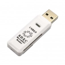 Устр-ва ч/з карт памяти 5bites Устройство ч/з карт памяти RE2-100WH USB2.0 Card reader / SD / TF / USB PLUG / WHITE