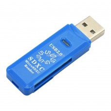 Устр-ва ч/з карт памяти 5bites Устройство ч/з карт памяти RE2-100BL USB2.0 Card reader / SD / TF / USB PLUG / BLUE