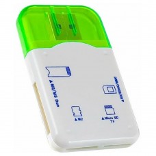 Устройство считывания Perfeo Card Reader SD/MMC+Micro SD+MS+M2, (PF-VI-R010 Green) зеленый (PF_4258)