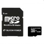 Карта памяти  Micro SecureDigital 16Gb Silicon Power SP016GBSTH010V10SP {MicroSDHC Class 10, SD adapter}
