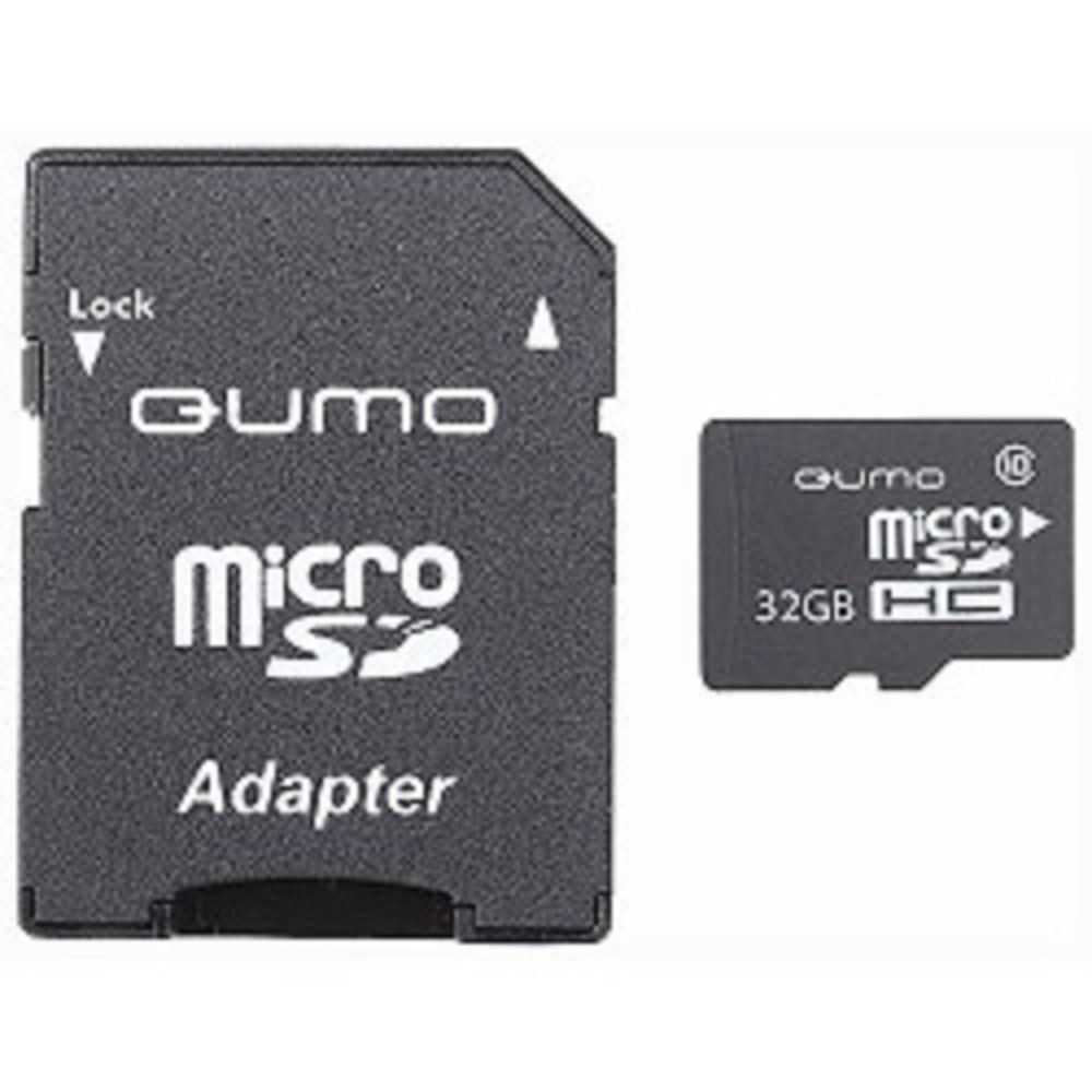 Карта памяти  Micro SecureDigital 32Gb QUMO QM32GMICSDHC10U1 {MicroSDHC Class 10 UHS-I, SD adapter}