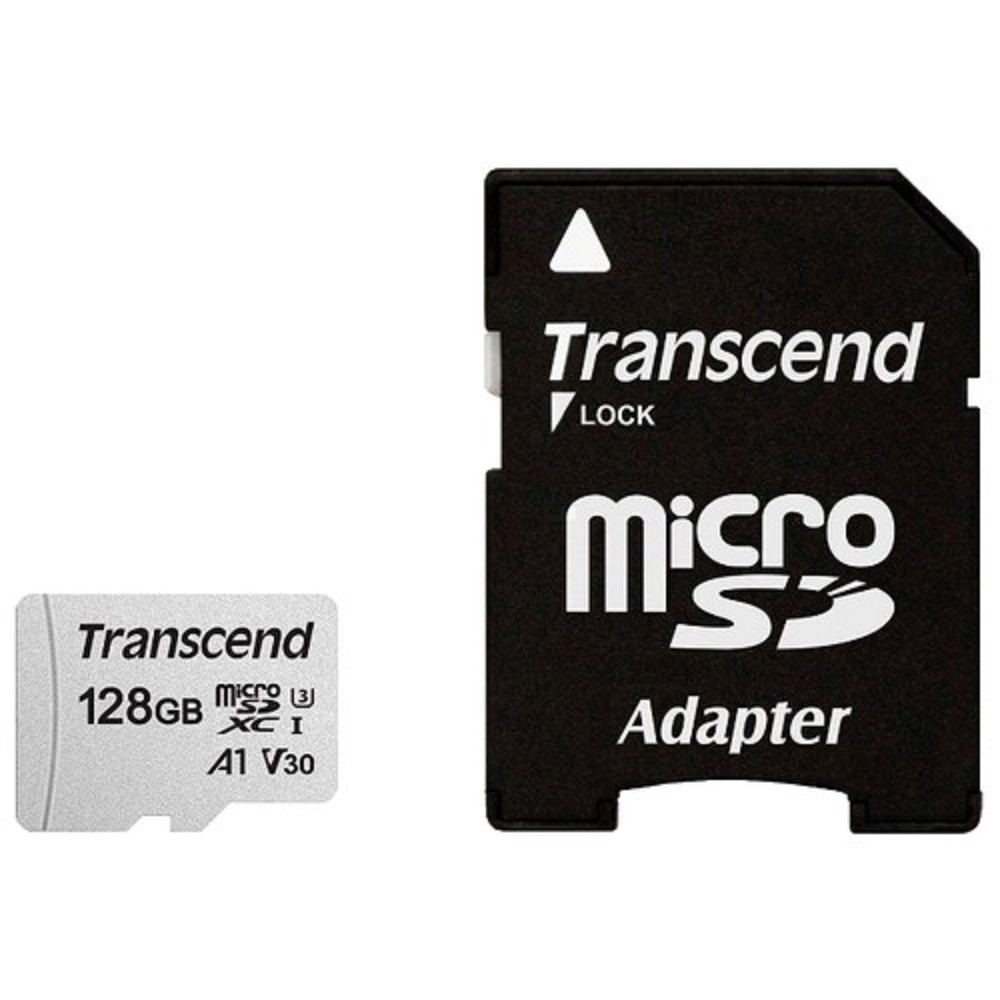 Карта памяти  Micro SecureDigital 128Gb Transcend Class 10 TS128GUSD300S-A {MicroSDXC Class 10 UHS-I U3, SD adapter}