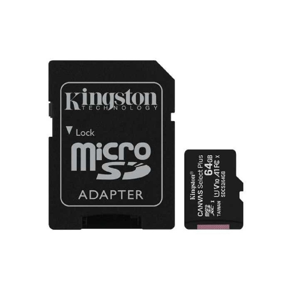 Карта памяти  Micro SecureDigital 64Gb Kingston SDCS2/64GB {MicroSDHC Class 10 UHS-I, SD adapter}