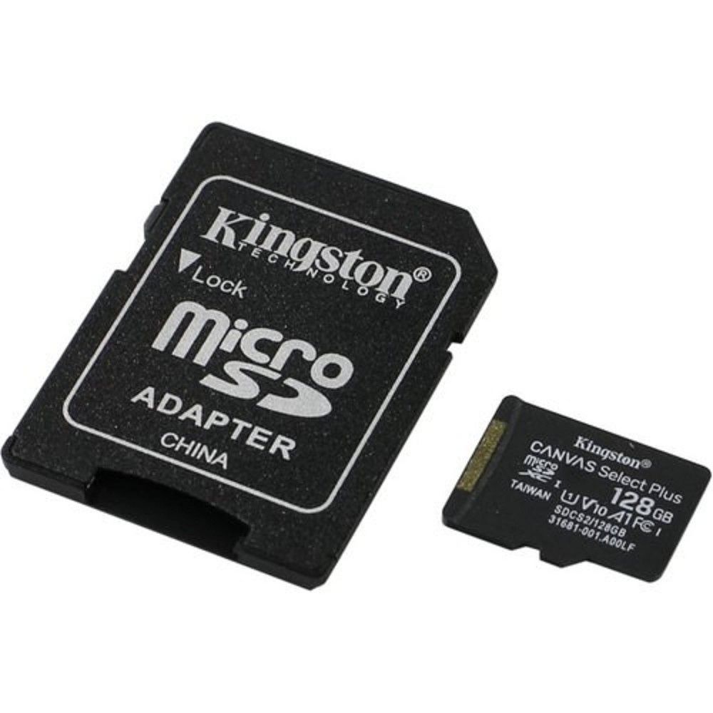 Карта памяти  Micro SecureDigital 128Gb Kingston SDCS2/128GB {MicroSDXC Class 10 UHS-I, SD adapter}