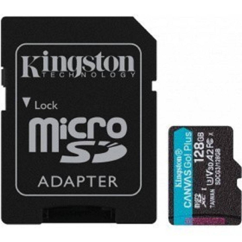 Карта памяти  Micro SecureDigital 128Gb Kingston Canvas Go Plus UHS-I U3 A2 + ADP (170/90 MB/s) SDCG3/128GB