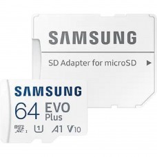Карта памяти  Micro SecureDigital 64Gb Samsung EVO Plus Class 10 MB-MC64KA/RU/APC + adapter  
