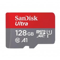 Карта памяти  Micro SecureDigital 128GB SanDisk Ultra Class 10, UHS-I, R 140 МБ/с, <SDSQUAB-128G-GN6MN> без адаптера SD