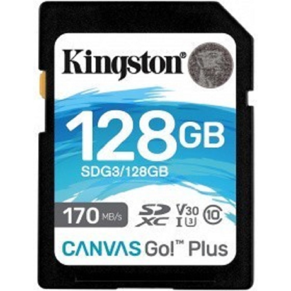 Карта памяти  SecureDigital 128Gb Kingston Canvas Go Plus SDXC UHS-I U3 V30 (170/90 Mb/s) SDG3/128GB