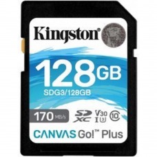 Карта памяти  SecureDigital 128Gb Kingston Canvas Go Plus SDXC UHS-I U3 V30 (170/90 Mb/s) SDG3/128GB