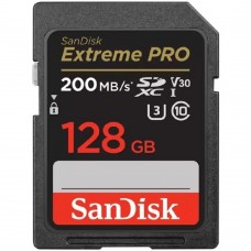 Карта памяти  SecureDigital 128GB SanDisk SDXC Extreme Pro UHS-I Class 3 (U3) V30 200/140 MB/s <SDSDXXD-128G-GN4IN>