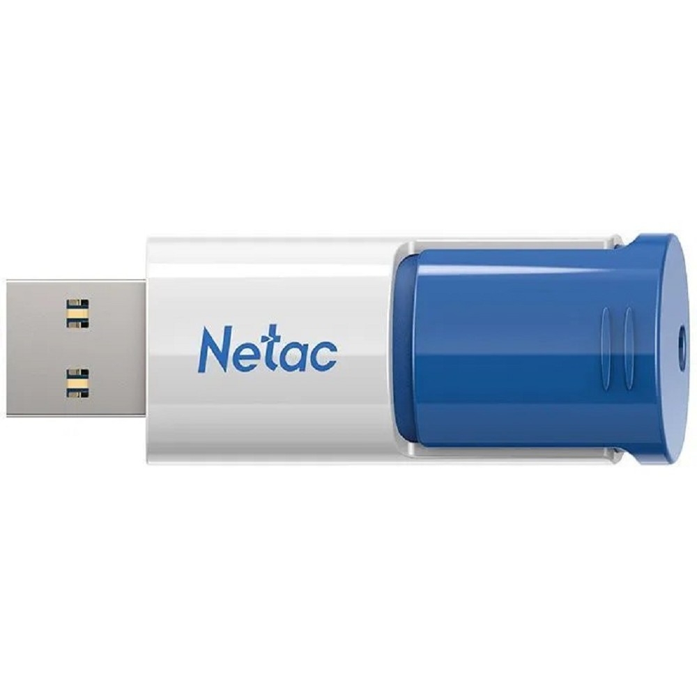 Носитель информации Netac USB Drive 512GB U182 Blue  <NT03U182N-512G-30BL>, USB3.0, сдвижной корпус, пластиковая бело-синяя