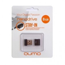 Носитель информации USB 2.0 QUMO 8GB NANO QM8GUD-NANO-B Black