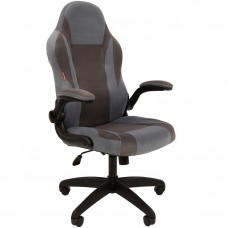 Офисные кресла Кресло Chairman game 55 Россия голубой/серый велюр Т71/Т55 пластик черный (7115876)