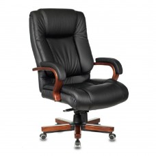 Офисное кресло или стул Кресло руководителя Бюрократ T-9925WALNUT/BLACK черный кожа крестовина дерево (1215691)