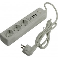 Харпер Harper Сетевой фильтр с USB зарядкой UCH-315 White (3 роз.,1,5м., 3xUSB., (3680W)16А) {H00002825}