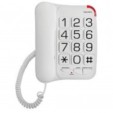 Телефон TEXET TX-201 белый { проводной, повторный набор номера, кнопка выключения микрофона, регулятор громкости звонка, белый}