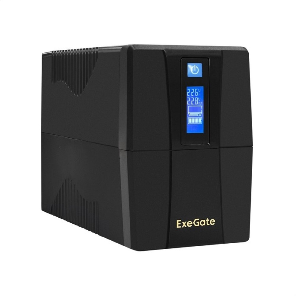 ИБП Exegate EX292765RUS ИБП ExeGate SpecialPro Smart LLB-600.LCD.AVR.2SH <600VA/360W, LCD, AVR, 2*Schuko, Black>