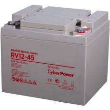 батареи/комплектующие к ИБП CyberPower Аккумуляторная батарея RV 12-45 / 12 В 45 Ач {клемма М6, ДхШхВ 197х165х170мм, высота с клеммами 170, вес 14,5кг, срок службы 10 лет}