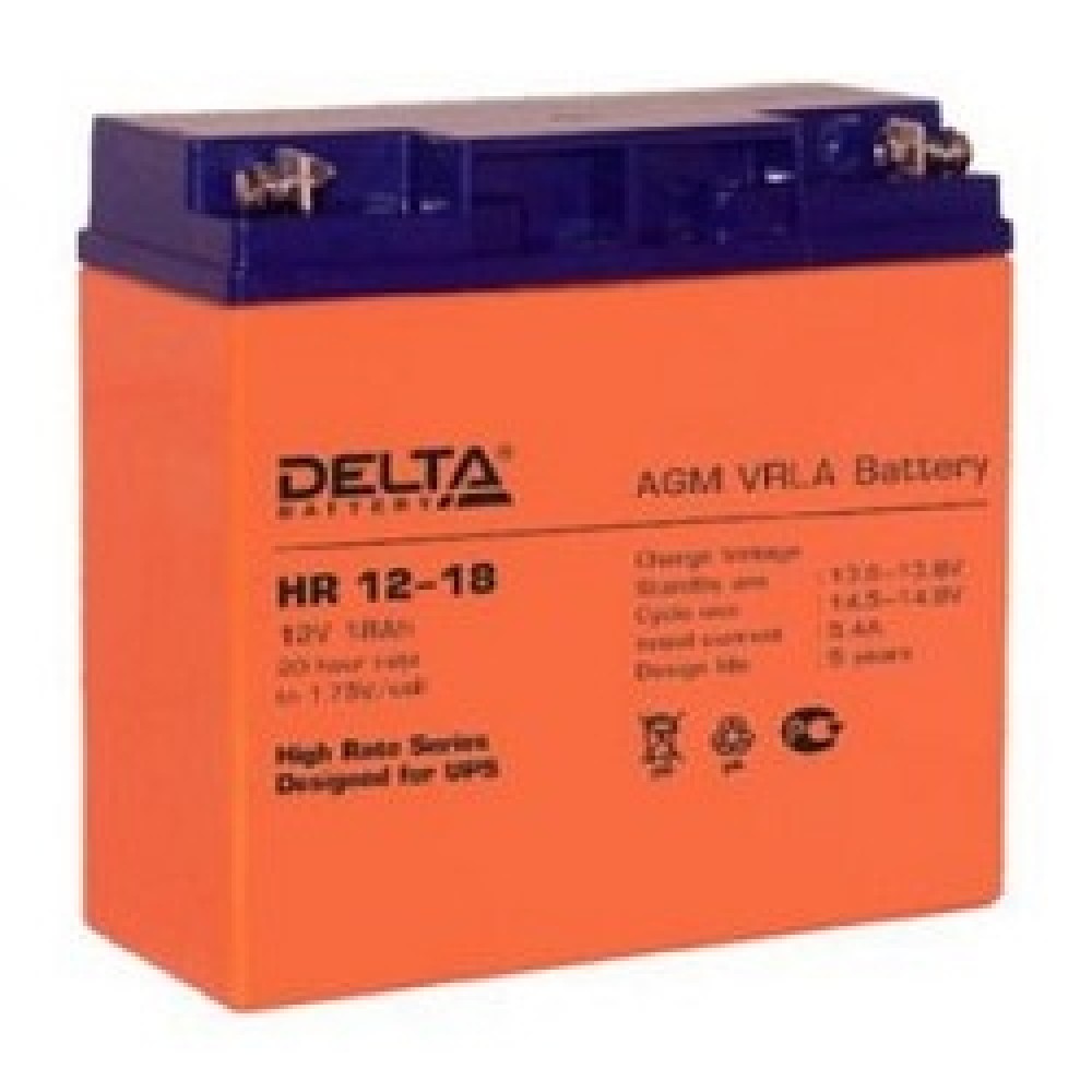 батареи Delta HR 12-18 (18 А\ч, 12В) свинцово- кислотный аккумулятор