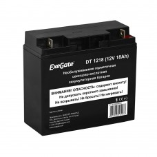 батареи Exegate EX282969RUS Аккумуляторная батарея DT 1218 (12V 18Ah, клеммы F3 (болт М5 с гайкой))