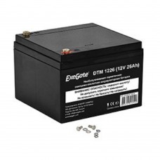 батареи Exegate EX282971RUS Аккумуляторная батарея DTM 1226 (12V 26Ah, под болт М5)