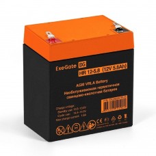 батареи Exegate EX285951RUS Аккумуляторная батарея ExeGate HR 12-5.8 (12V 5.8Ah 1223W, клеммы F2)