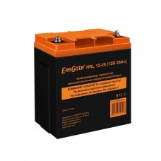 батареи Exegate EX285663RUS Аккумуляторная батарея ExeGate HRL 12-26 (12V 26Ah, клеммы F3 (болт М5 с гайкой))