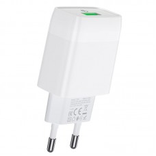 Аксессуар HOCO HC-32514 C72Q/ Сетевое ЗУ/ QC 3.0/ 1 USB/ Выход: 5V_9V_12V, 18W/ White