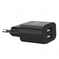 Аксессуар Bion Сетевое Зарядное Устройство, 2*USB-A, 10 Вт, черный BXP-ADP-2A-10B