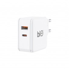 Аксессуар Bion Сетевое Зарядное Устройство, GaN, USB-A + USB-C, PowerDelivery, 65 Вт, белый BXP-GAN-PD-AC-65W
