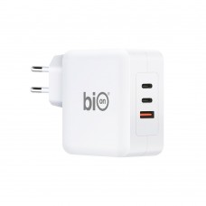 Аксессуар Bion Сетевое Зарядное Устройство, GaN, USB-A + 2*USB-C, PowerDelivery, 100 Вт, белый BXP-GAN-PD-A2C-100W