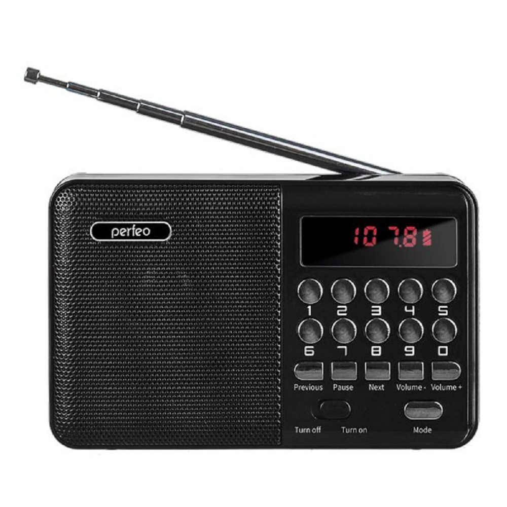 Радиоприемник Perfeo радиоприемник цифровой PALM FM+ 87.5-108МГц/ MP3/ питание USB или 18650/ черный (i90-BL) PF_A4870