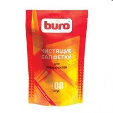 Чистящие средства Запасной блок к тубе с чистящими салфетками для поверхностей BURO BU-ZSURFACE 100 шт. 817447
