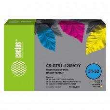 Расходные материалы Чернила Cactus CS-GT51-52M/C/Y голубой/пурпурный/желтый/черный набор 4x100 мл для DeskJet GT 5810/5820/5812/5822