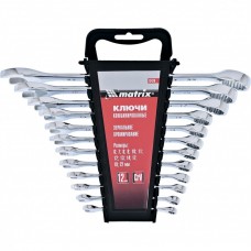 Ручной инструмент MATRIX Набор ключей комбинированных, 6 - 22 мм, 12 шт., CrV, полированный хром 15426