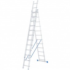 Лестницы, стремянки СИБРТЕХ Лестница, 3 х 12 ступеней, алюминиевая, трехсекционная, Россия 97822