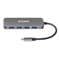Сетевое оборудование D-Link DUB-2340/A1A Концентратор с 4 портами USB 3.0 (1 порт с поддержкой режима быстрой зарядки), 1 портом USB Type-C/PD 3.0 и разъемом USB Type-C