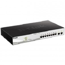 Сетевое оборудование D-Link DGS-1210-10MP/FL1A Управляемый L2 коммутатор с 8 портами 10/100/1000Base-T и 2 портами 1000Base-X SFP (8 портов PoE 802.3af/at, PoE-бюджет 130 Вт)