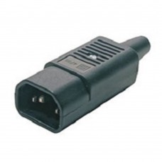 Монтажное оборудование Hyperline CON-IEC320C14 Разъем IEC 60320 C14 220В 10A на кабель (плоские выступающие штыревые контакты в пластиковом обрамлении), прямой